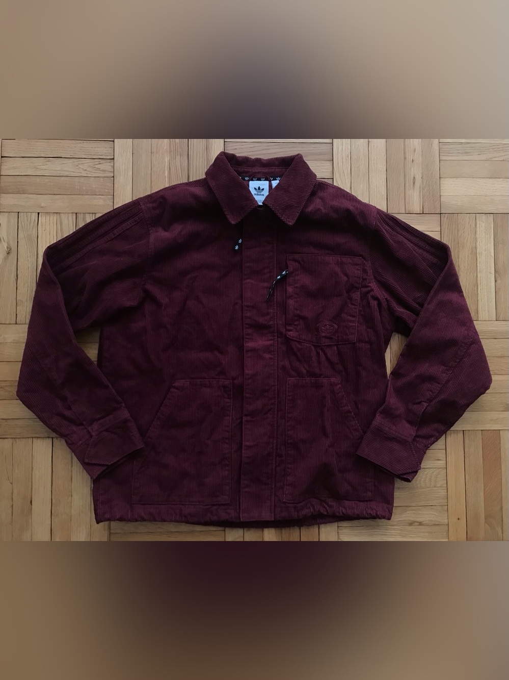 Size Medium Mens Adidas Originals 90s Corduroy Chore Coat Jacket Red JN1265